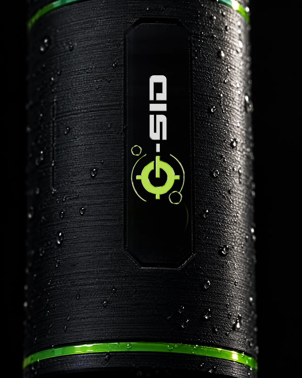 Detalle de la carcasa del nodo G-SID con gotas de agua y el logo
